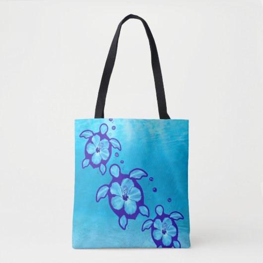 Honu Zee Turtles Flowers Tote Bag (Voorkant)