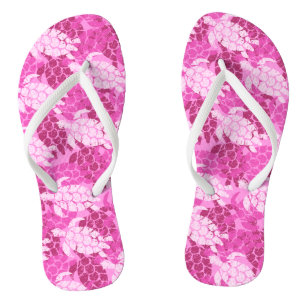 Honu Zeeschildpad Hawaiaanse Tapa Roze Teenslippers