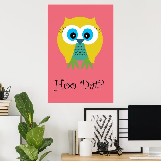 Hoo Data in Roze-Poster Poster (Thuiskantoor)