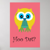 Hoo Data in Roze-Poster Poster (Voorkant)