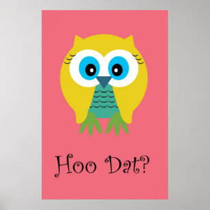 Hoo Data in Roze-Poster Poster