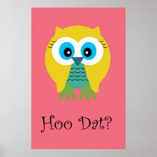 Hoo Data in Roze-Poster Poster