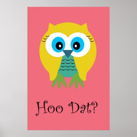 Hoo Data in Roze-Poster Poster (Voorkant)