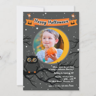Hoo Hoo Foto Halloween Uitnodiging