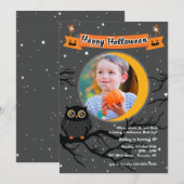 Hoo Hoo Foto Halloween Uitnodiging (Voorkant / Achterkant)