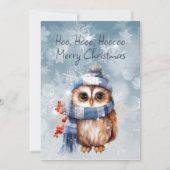 Hoo Hoo Kleine Uil Vrolijk Kerstfeest Kaart (Voorkant)
