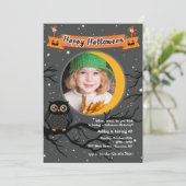 Hoo Hoo Photo Halloween Invitation Kaart (Staand voorkant)