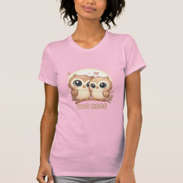 HOO HOOS – Cute Chibi Owl Pair Under Moon T-shirt