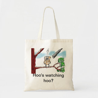 Hoo kijkt naar hoo? tote bag