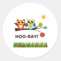 Hoo-Ray Pun Ronde Sticker