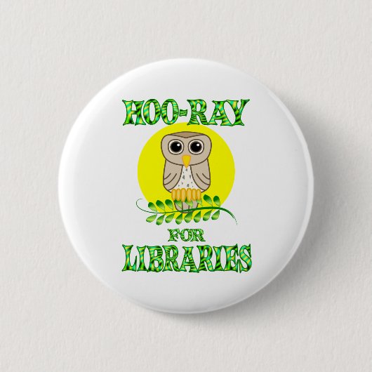 Hoo-Ray voor bibliotheken Ronde Button 5,7 Cm (Voorkant)