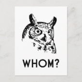 Hoo Who Whom Grammar Owl Briefkaart (Voorkant)