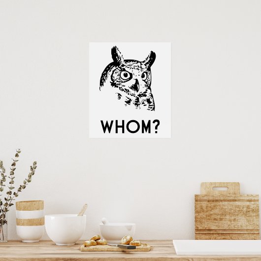 Hoo Who Whom Grammar Owl Poster (Keuken)