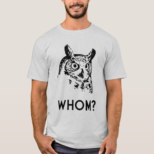 Hoo Who Whom Grammar Owl T-shirt (Voorkant)