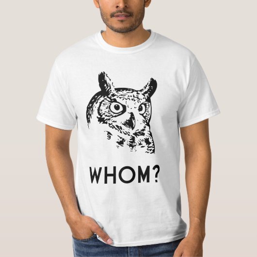 Hoo Who Whom Grammar Owl T-shirt (Voorkant)