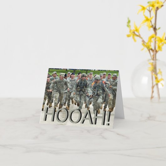 Hooah! Army Soldier Boot Camp Cadet Kaart (Gele Bloem)