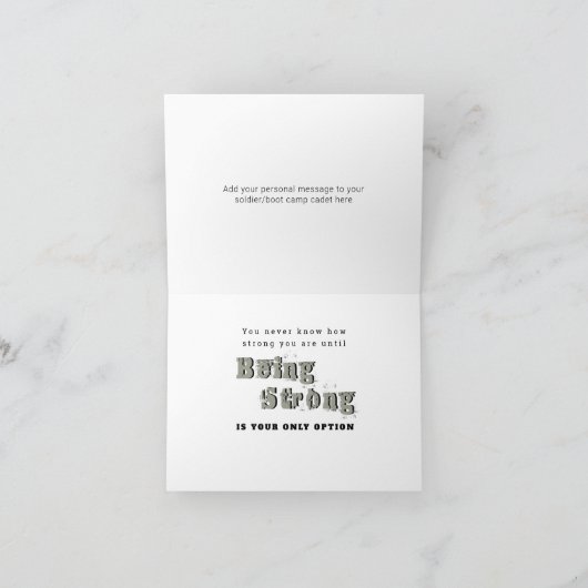 Hooah! Army Soldier Boot Camp Cadet Kaart (Binnen)