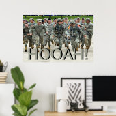 Hooah! Army Soldier Boot Camp Cadet Poster (Thuiskantoor)