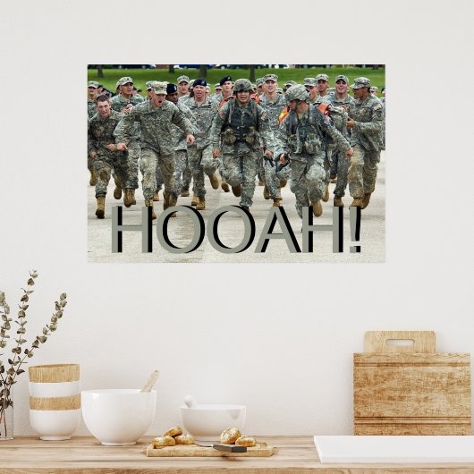 Hooah! Army Soldier Boot Camp Cadet Poster (Keuken)