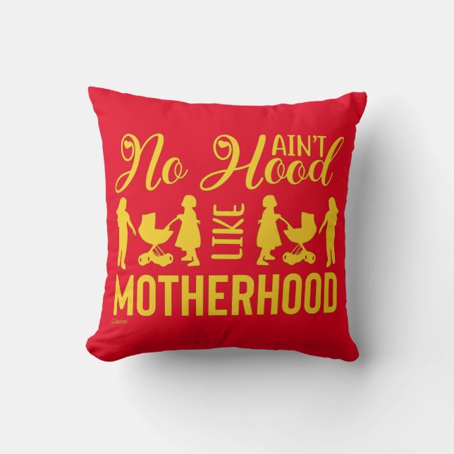 HOOD ALS MOTHERHOOD grappig moederdag Kussen (Voorkant)