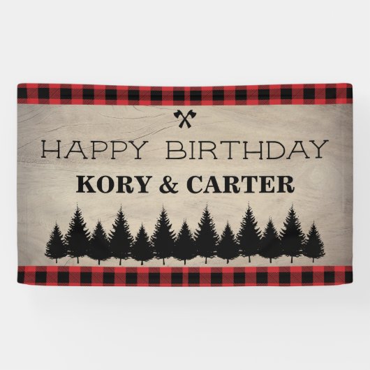 Hood Buffalo Plaid Birthday Spandoek (Horizontaal)