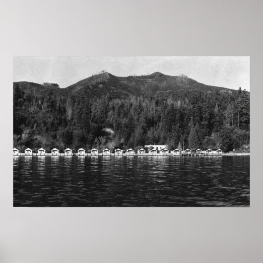 Hood Canal, WA Uitzicht en Beacon Point Resort Poster (Voorkant)