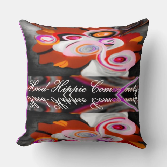 "Hood-Hippie Gemeenschap" Kussen (Voorkant)