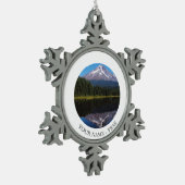 Hood in het meer tin sneeuwvlok ornament (Links)