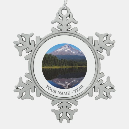 Hood in het meer tin sneeuwvlok ornament (Voorkant)