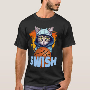 Hood Kat Basketbal Triple-Double Swish T-shirt