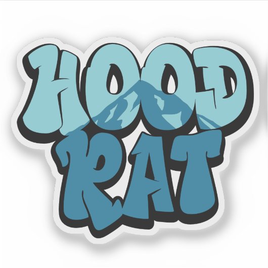 Hood Rat graffiti Mount Hood Oregon Mountain Sticker (Voorkant)