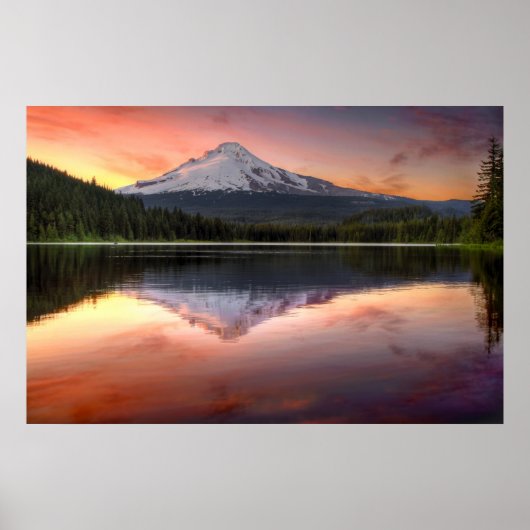 Hood reflectie op Trillium Lake monteren Poster (Voorkant)