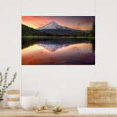 Hood reflectie op Trillium Lake monteren Poster (Keuken)