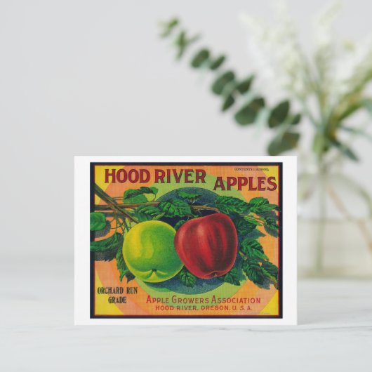 Hood River Apple Crate LabelHood River, OF Briefkaart (Staand voorkant)