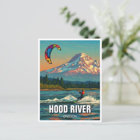 Hood River Kitesurfen Oregon Reizen Briefkaart (Staand voorkant)