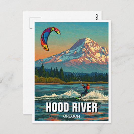 Hood River Kitesurfen Oregon Reizen Briefkaart (Voorkant / Achterkant)