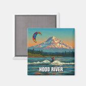 Hood River Kitesurfen Oregon Reizen Magneet (Voorkant / Achterkant)