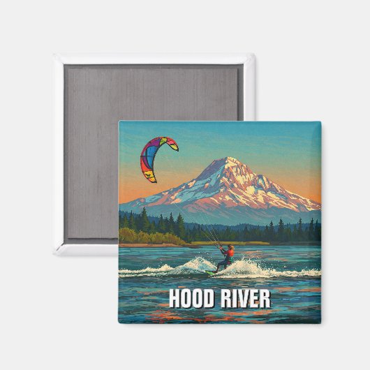 Hood River Kitesurfen Oregon Reizen Magneet (Voorkant / Achterkant)