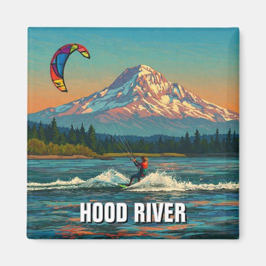 Hood River Kitesurfen Oregon Reizen Magneet (Voorkant)