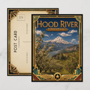Hood River Oregon Vintage Art Deco Gouden Tijdperk Briefkaart