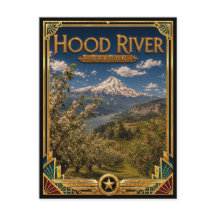 Hood River Oregon Vintage Art Deco Gouden Tijdperk