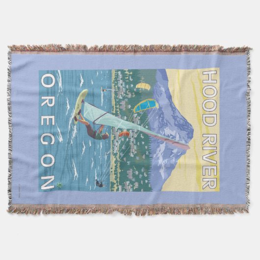 Hood River, ORWind Surfers & Kite Boarders Deken (Voorkant)