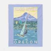 Hood River, ORWind Surfers & Kite Boarders Fleece Deken (Voorkant)