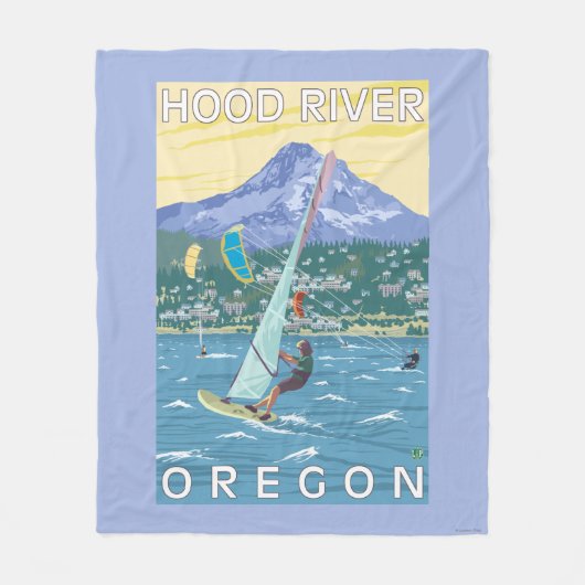 Hood River, ORWind Surfers & Kite Boarders Fleece Deken (Voorkant)
