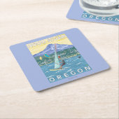 Hood River, ORWind Surfers & Kite Boarders Kartonnen Onderzetters (Schuin)