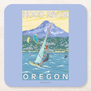Hood River, ORWind Surfers & Kite Boarders Kartonnen Onderzetters