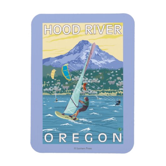Hood River, ORWind Surfers & Kite Boarders Magneet (Verticaal)