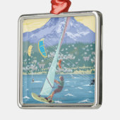 Hood River, ORWind Surfers & Kite Boarders Metalen Ornament (Links)
