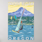 Hood River, ORWind Surfers & Kite Boarders Poster (Voorkant)