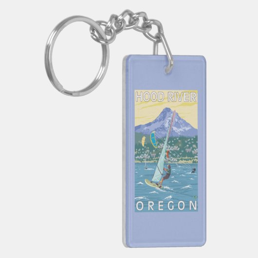 Hood River, ORWind Surfers & Kite Boarders Sleutelhanger (Voorkant Links)